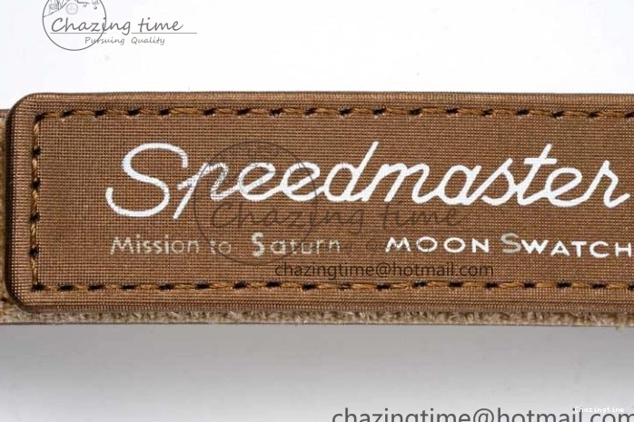 0427 Speedmaster Misson To Saturn 1:1 Best Edition Beige Dial On Nylon Strap Quartz Casual 7861